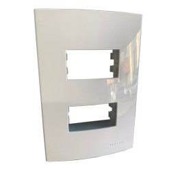 Placas + Suportes 4×2” 2 postos horizontais separados Branco Margirius